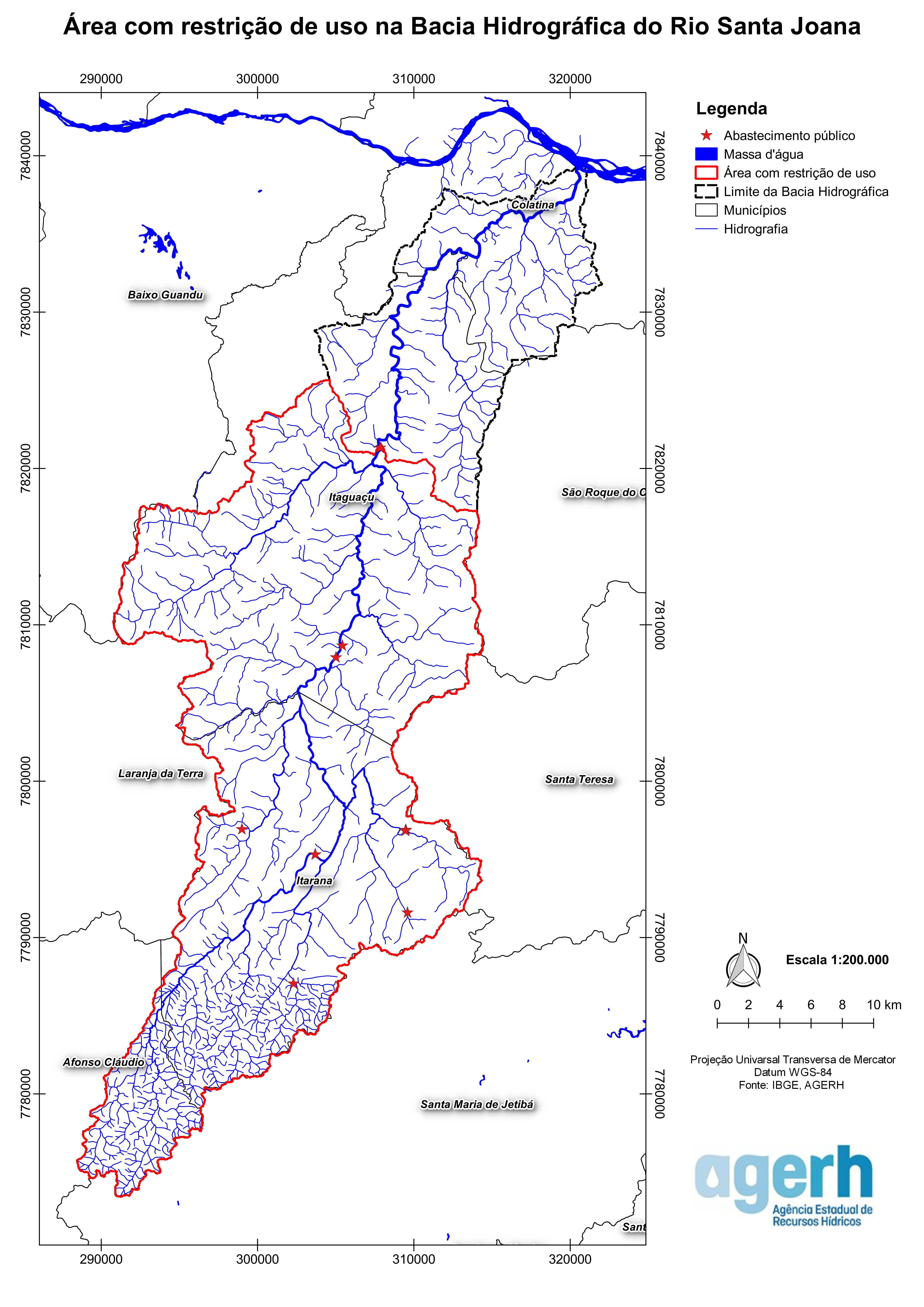 mapa de restrição de uso da água